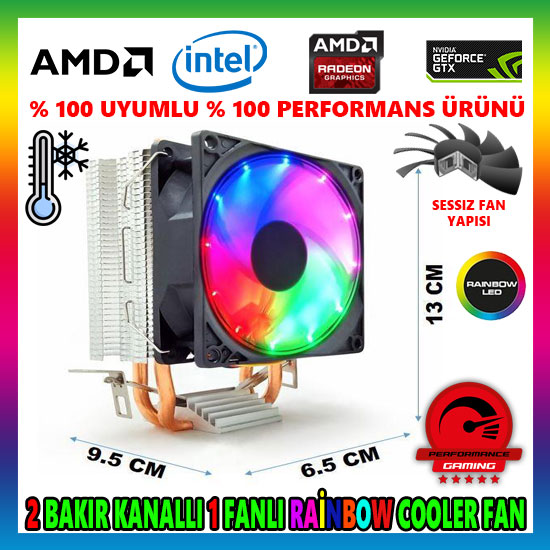 Snowman M200 Rainbow Bakır Kanallı CPU Soğutucu Fan